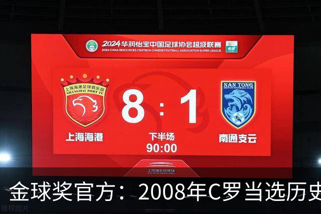 金球奖官方：2008年C罗当选历史最伟大金球奖 2012年梅西位居次席